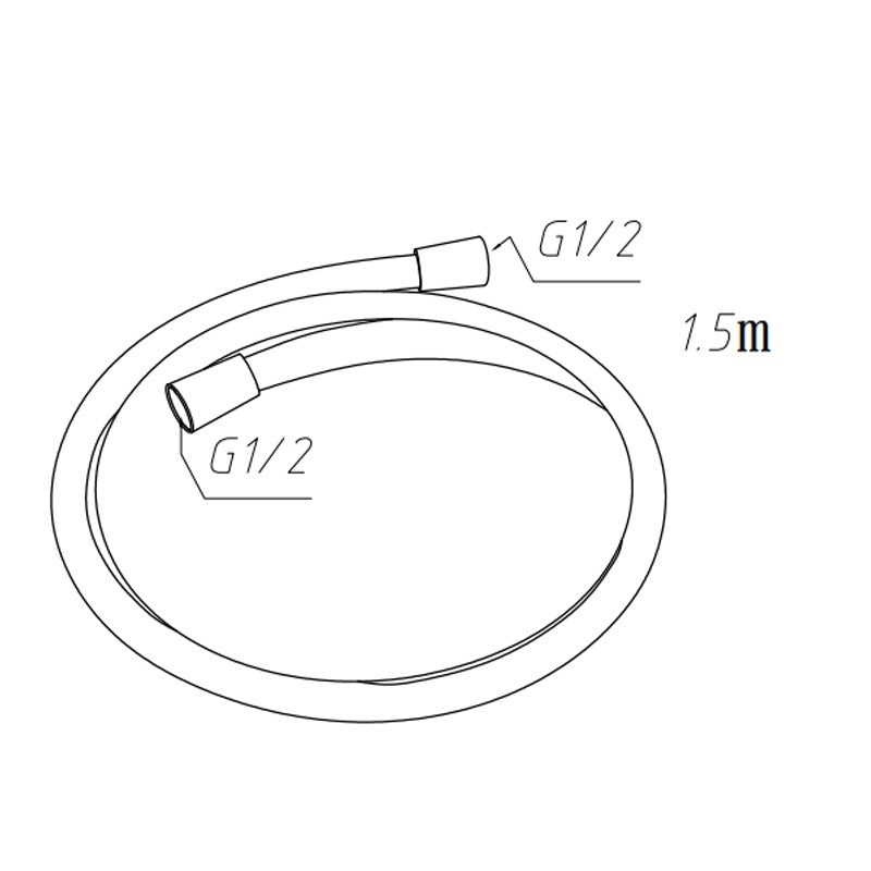 WĄŻ PRYSZNICOWY W02A CHROM 150 CM W02A