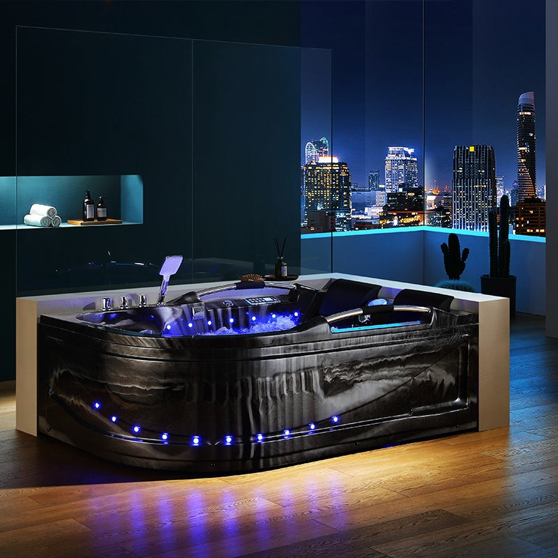 WANNA Z HYDROMASAŻEM JACUZZI Venezia 761 180x120 CZARNA FALA PRAWA VENEZIA-761R-BL-W