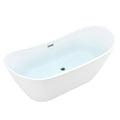 WANNA WOLNOSTOJĄCA RICA 513B BIAŁA PRZELEW CHROM 160x75 CM RICA-513B-160X75
