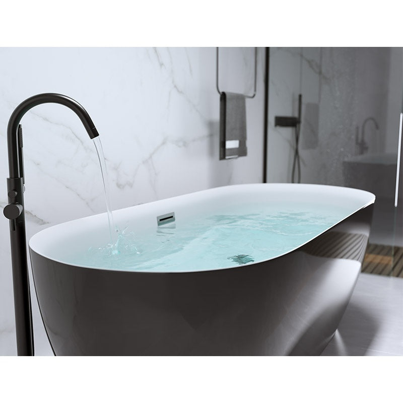 WANNA WOLNOSTOJĄCA CESANA 518A CZARNA PRZELEW CHROM 150x75 CM CESANA-518A-BL-150