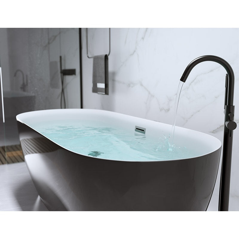 WANNA WOLNOSTOJĄCA CESANA 518B CZARNA PRZELEW CHROM 160x75 CM CESANA-518B-BL-160
