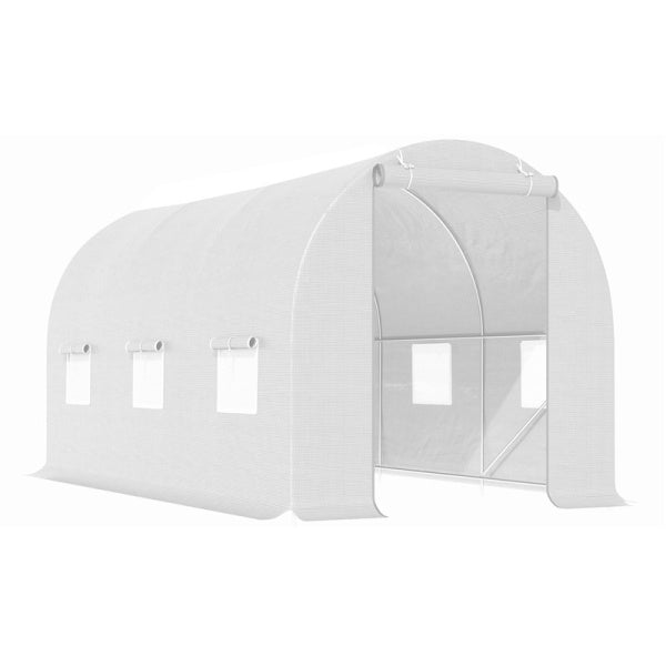 TUNEL OGRODOWY FOLIOWY SZKLARNIA 10m2 TF05W 4x2,5m BIAŁY SOLIDNY PODWÓJNE DRZWI TF05W-4X2,5-WHITE-2D