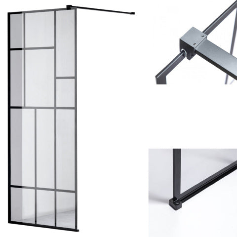 ŚCIANKA PRYSZNICOWA SH05A CZARNA 70 CM 8 MM SH05A-BL-70