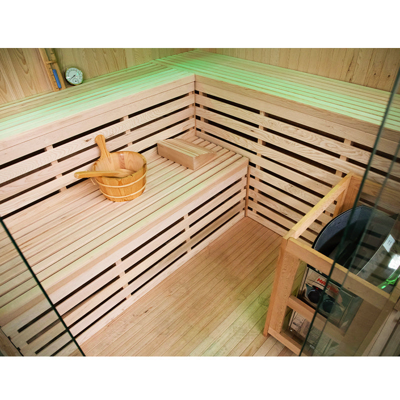 SAUNA FIŃSKA WYSOKOTEMPERATUROWA Z PIECEM KEMI6/HARVI 5-6 OSOBOWA 200x200 KEMI6