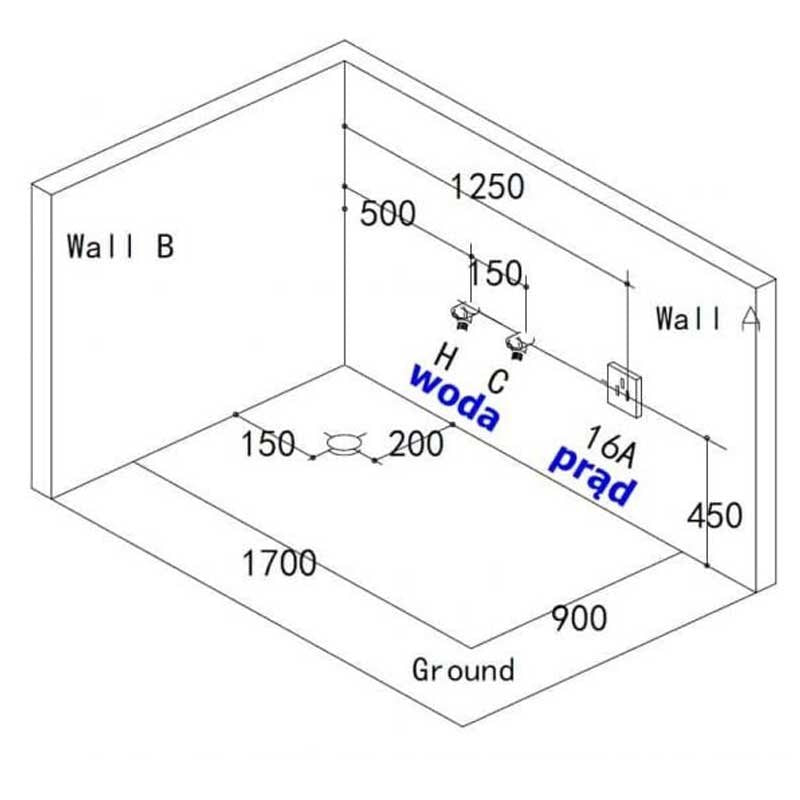 WANNA Z HYDROMASAŻEM NEVADA 912 BIAŁA 170x90 CM NEVADA-912-WH