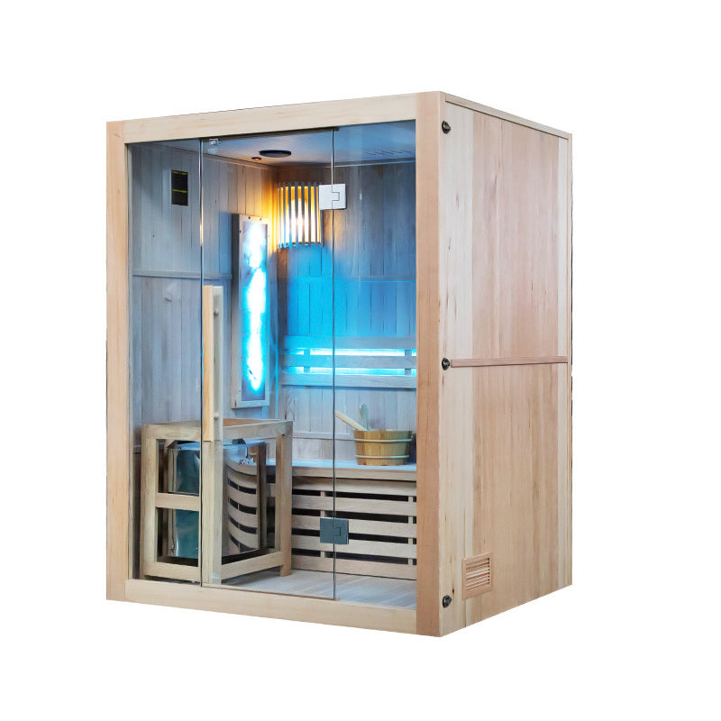 SAUNA FIŃSKA WYSOKOTEMPERATUROWA Z PIECEM KEMI3/HARVIA 3-4 OSOBOWA 150x120 KEMI3