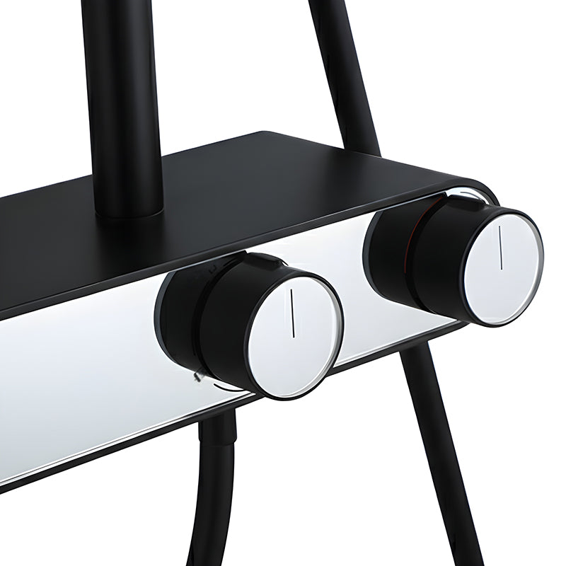 BATERIA PRYSZNICOWA ŁAZIENKOWA Z DESZCZOWNICĄ ŚCIENNA F12-BL CZARNA LCD F12-BL