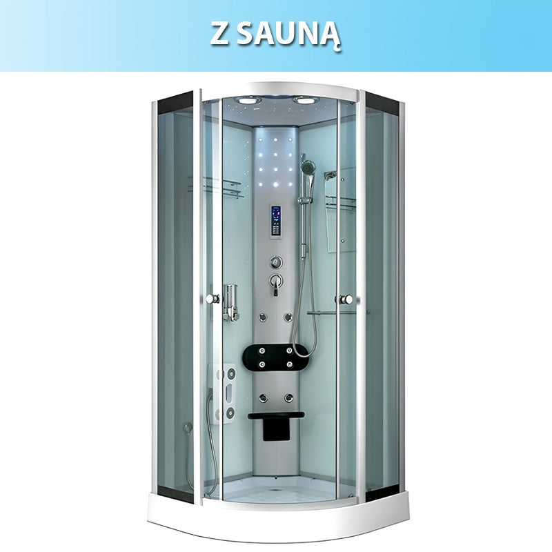 KABINA PRYSZNICOWA Z HYDROMASAŻEM WSH7120W BIAŁA 90x90 CM WSH7120W-90