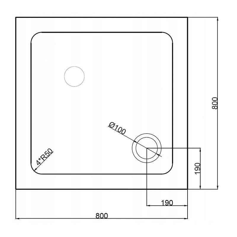 KABINA PRYSZNICOWA KWADRATOWA Z BRODZIKIEM KZ1390A/ST02A CZARNA/BIAŁY 80x80 CM