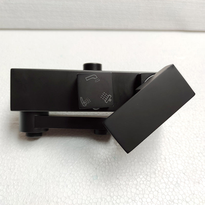 BATERIA PRYSZNICOWA Z TERMOSTATEM I DESZCZOWNICĄ F170B CZARNA F170B-BL