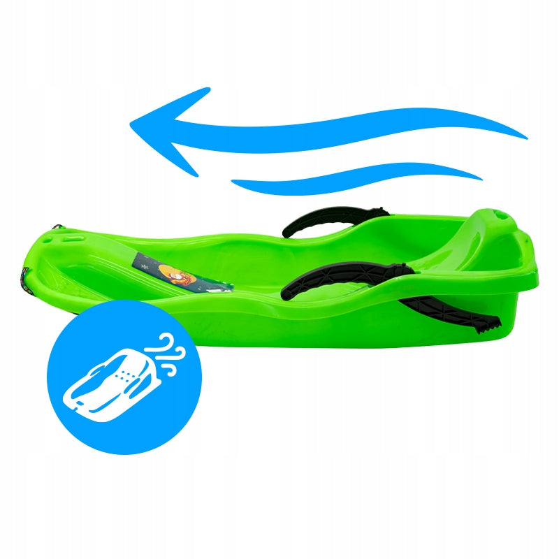 SANKI DZIECIĘCE Z HAMULCEM ŚLIZG PLASTIKOWY SKIPPER ZIELONE SKIPPER-GN