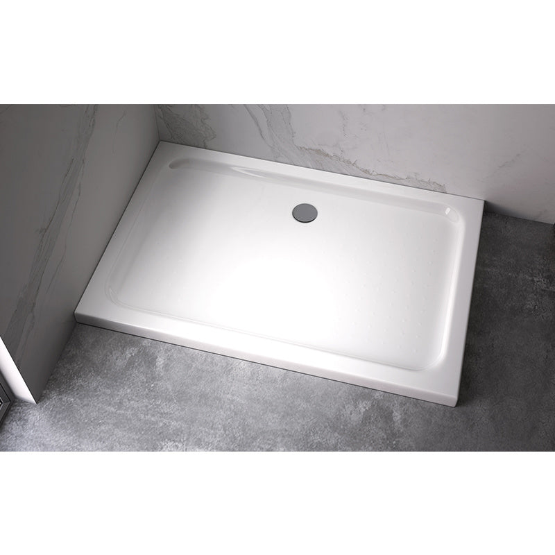 DRZWI PRYSZNICOWE Z BRODZIKIEM SH03D/ST03C CHROM/BIAŁY 115-120/120x80 CM 8 MM