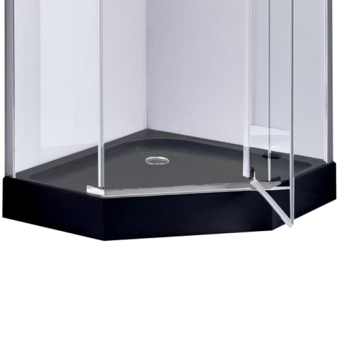 BRODZIK PRYSZNICOWY PIĘCIOKĄTNY WYSOKI SXL07B CZARNY 90x90 CM SXL07B-BL-90