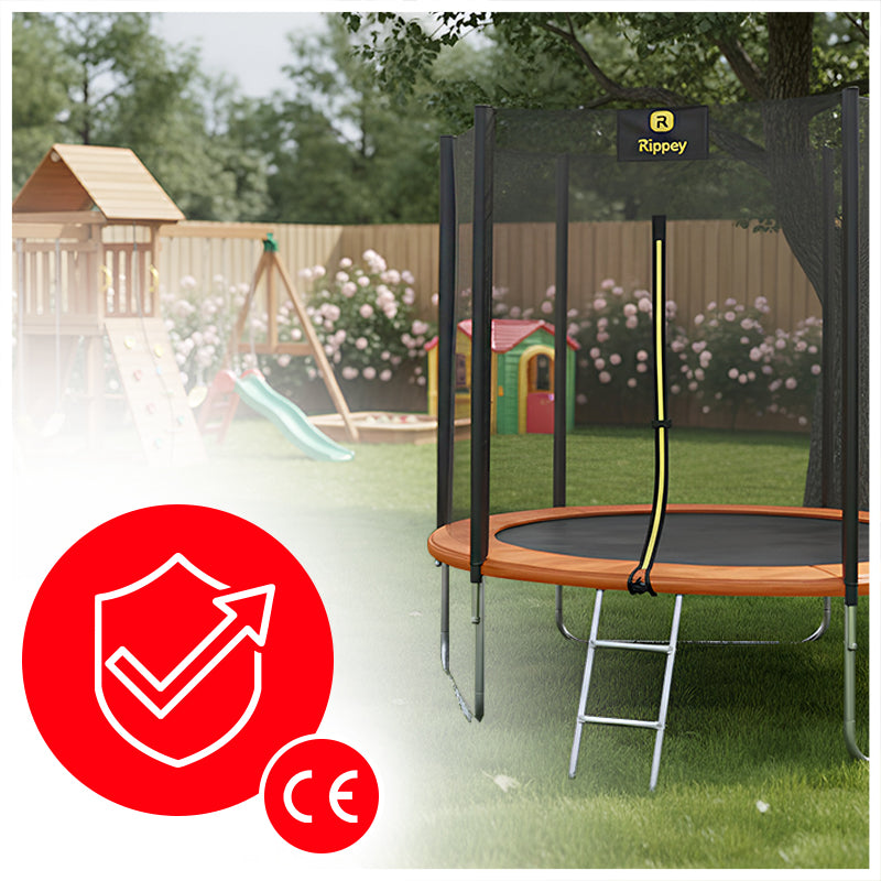 TRAMPOLINA OGRODOWA DLA DZIECI SKY 10FT CZARNO-POMARAŃCZOWA 305 CM 10FT-SKY-305-OR