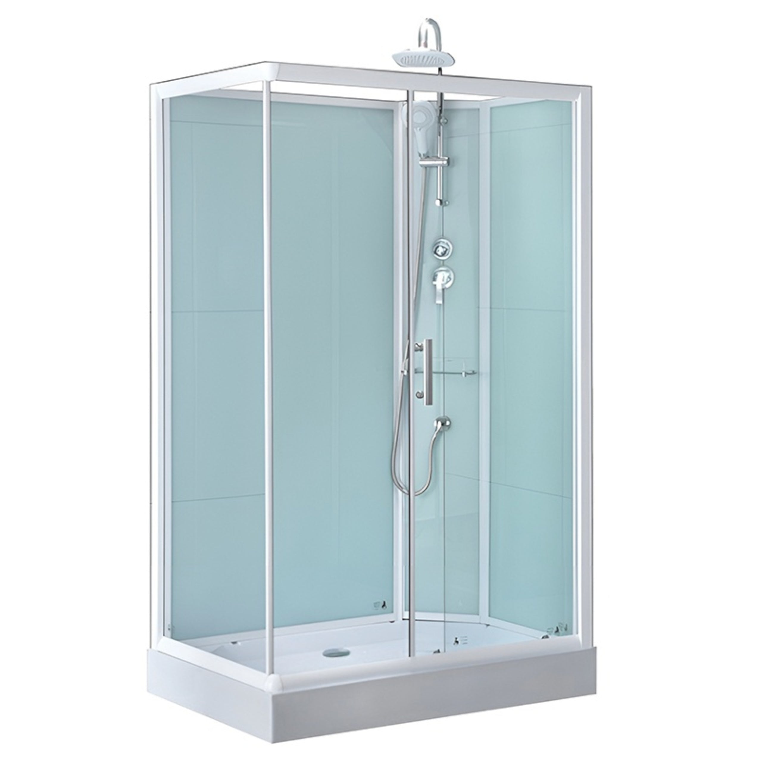 KABINA PRYSZNICOWA PROSTOKĄTNA Z BRODZIKIEM WSH307R PRAWA BIAŁA 120x80 CM WSH307R-120X80