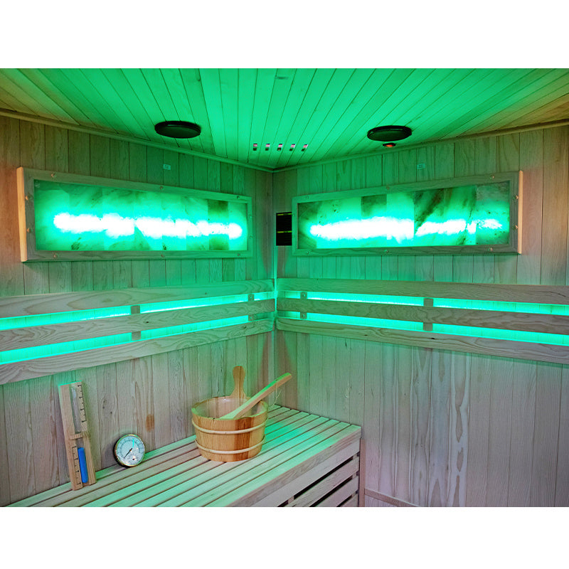 SAUNA FIŃSKA WYSOKOTEMPERATUROWA Z PIECEM KEMI4/HARVIA 4-5 OSOBOWA 150x150 KEMI4