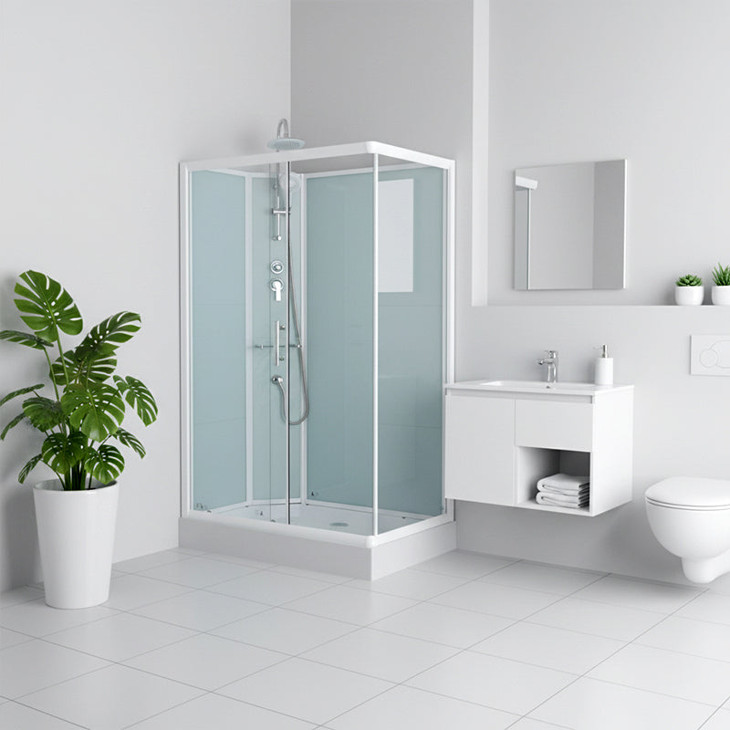 KABINA PRYSZNICOWA PROSTOKĄTNA Z BRODZIKIEM WSH307L LEWA BIAŁA 120x80 CM WSH307L-120X80