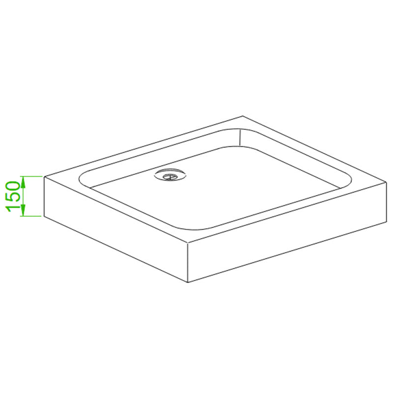 BRODZIK PRYSZNICOWY PROSTOKĄTNY WYSOKI SXL03F BIAŁY 130x80 CM SXL03F-WH-130X80