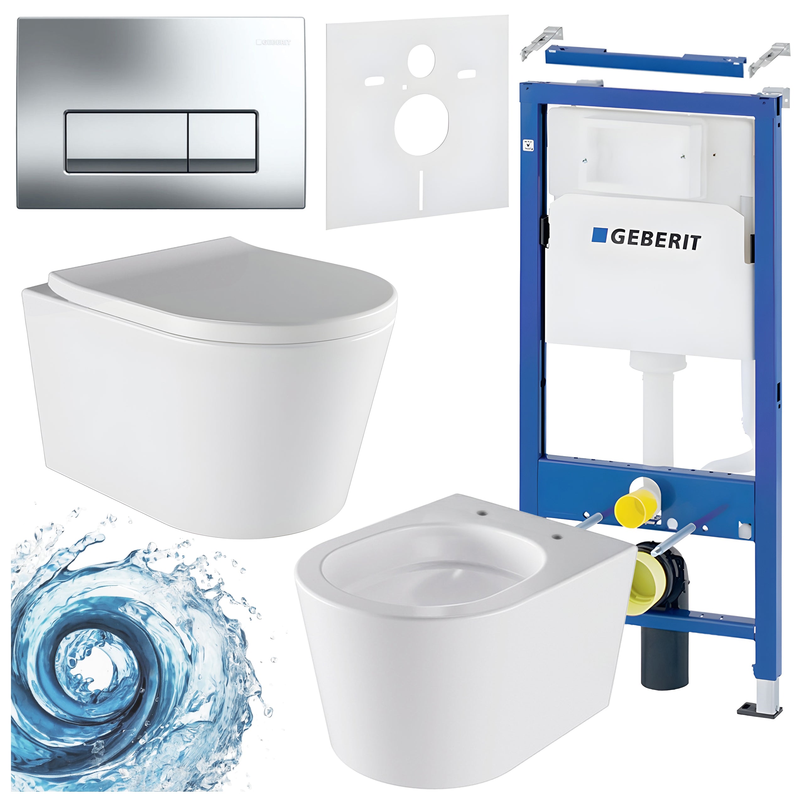 ZESTAW PODTYNKOWY WC STELAŻ GEBERIT DUOFIX MISKA ELITE-WH-02 PRZYCISK DELTA 50 CHROM
