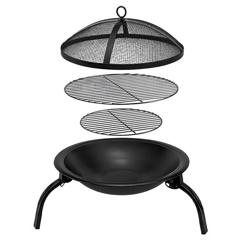 GRILL OGRODOWY WĘGLOWY Z POKRYWĄ VL07 CZARNY VL07-BLACK