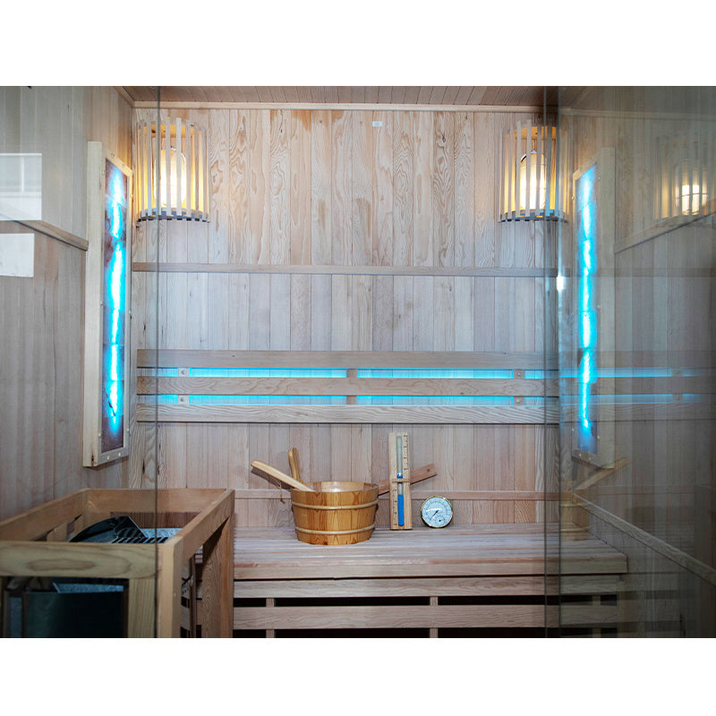 SAUNA FIŃSKA WYSOKOTEMPERATUROWA Z PIECEM KEMI3/HARVIA 3-4 OSOBOWA 150x120 KEMI3