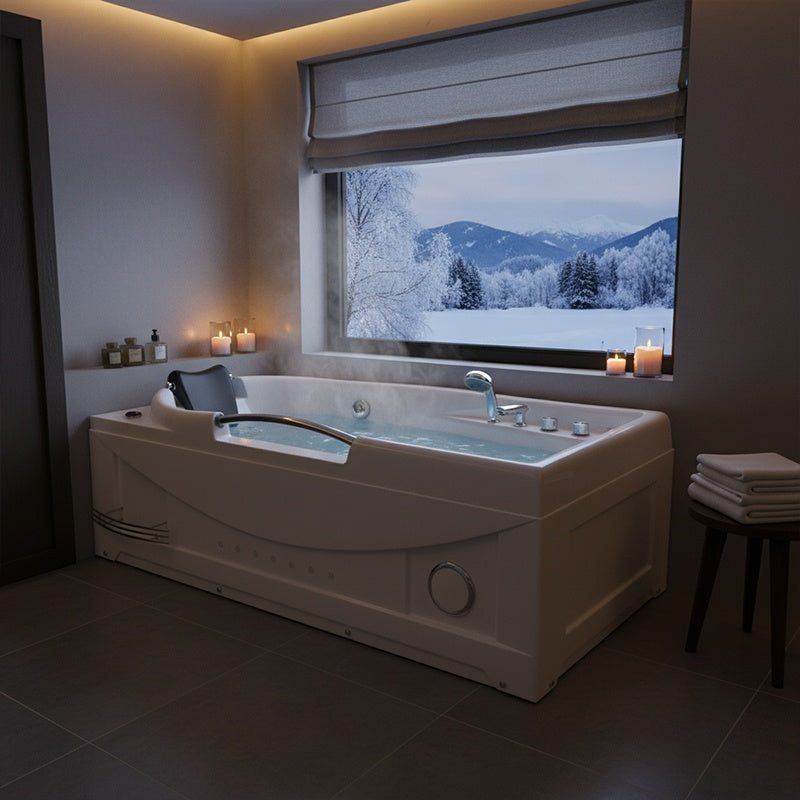 WANNA Z HYDROMASAŻEM Z PODGRZEWACZEM RAMZES 634H BIAŁA 168x85 CM RAMZES-634H-168X85