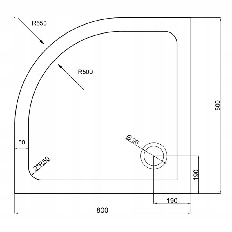KABINA PRYSZNICOWA PÓŁOKRĄGŁA Z BRODZIKIEM KZ101A/ST01A CHROM/BIAŁY 80x80CM KZ101A+ST01A