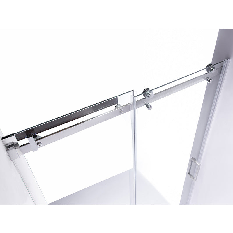 DRZWI PRYSZNICOWE Z BRODZIKIEM SH03B/ST03A CHROM/BIAŁY 95-100/100x80 CM SH03B+ST03A-WH