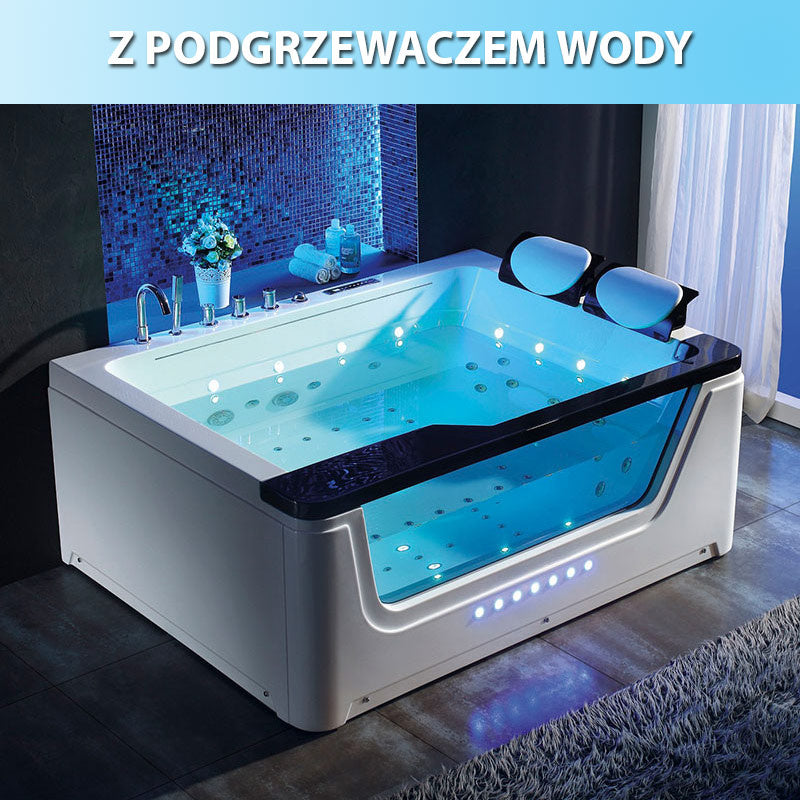 WANNA Z HYDROMASAŻEM TUGELA 913 CZARNA 170x130 CM TUGELA-913-BL