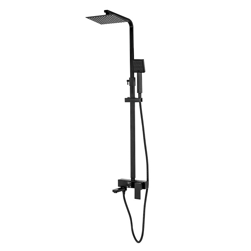 BATERIA PRYSZNICOWA Z TERMOSTATEM I DESZCZOWNICĄ F170B CZARNA F170B-BL
