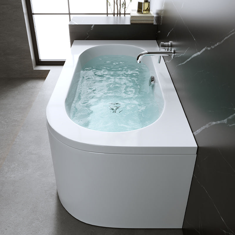 WANNA PRZYŚCIENNA Z OBUDOWĄ EBI LEWA BIAŁA PRZELEW CHROM 150x75 CM EBI-L-150X75-OBUD