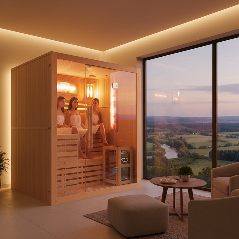 SAUNA FIŃSKA WYSOKOTEMPERATUROWA Z PIECEM KEMI5/HARVIA 4-5 OSOBOWA 180x160 KEMI5
