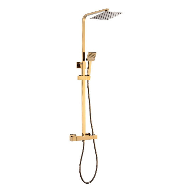 BATERIA PRYSZNICOWA Z TERMOSTATEM I DESZCZOWNICĄ T153C ZŁOTA T153C-GL