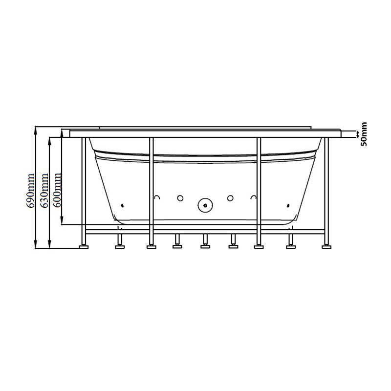 WANNA Z HYDROMASAŻEM DELLA 916 Z OBUDOWĄ 155x155 CM DELLA-916-155-OBUD