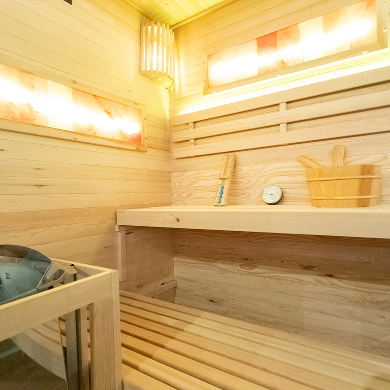 SAUNA FIŃSKA WYSOKOTEMPERATUROWA Z PIECEM LARK3/HARVIA 4,5KW 3-4 OSOBOWA 140x150 CM LARK3