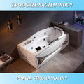 WANNA Z HYDROMASAŻEM HERMES 918A PRAWA BIAŁA 153x93 CM HERMES-918A-P-153X93