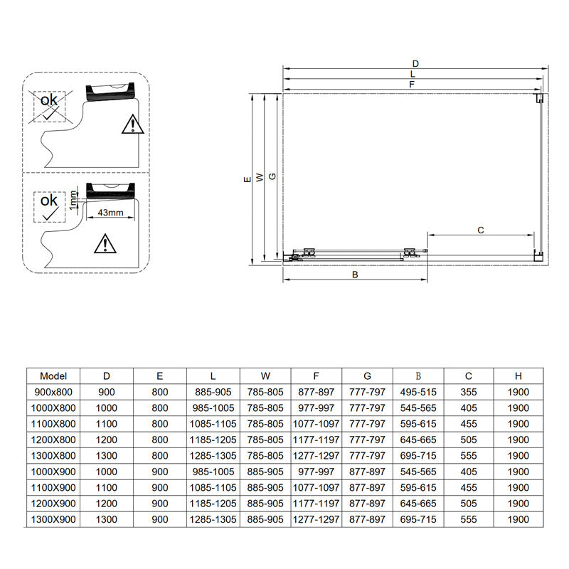 KABINA PRYSZNICOWA PROSTOKĄTNA SUPER SLIM NOVA CZARNA 120x80 CM 6 MM NOVA-BL-120X80