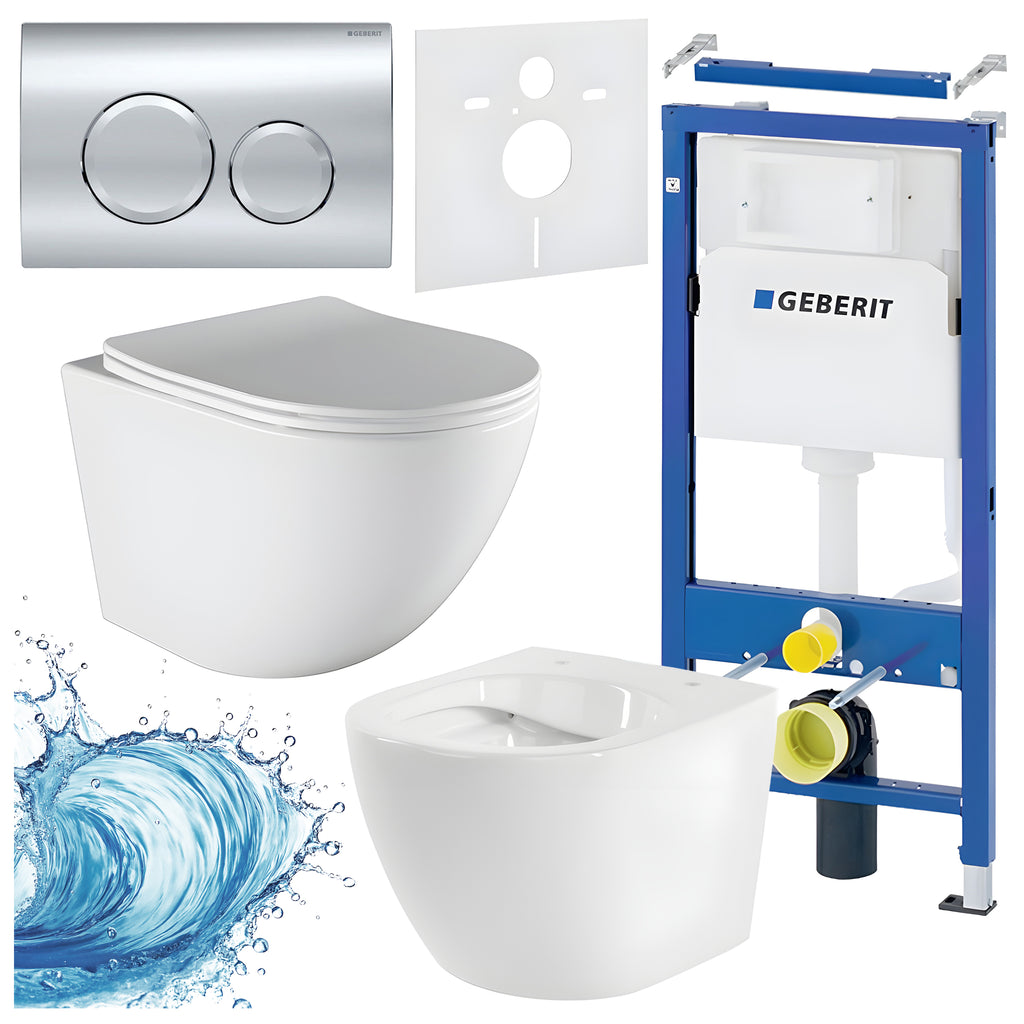 ZESTAW PODTYNKOWY WC STELAŻ GEBERIT DUOFIX MISKA PURO-WH-03 PRZYCISK DELTA 20 CHROM