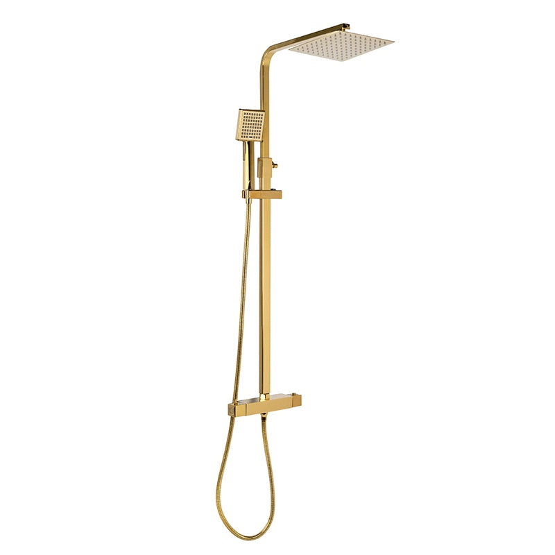 BATERIA PRYSZNICOWA Z TERMOSTATEM I DESZCZOWNICĄ T153C ZŁOTA T153C-GL