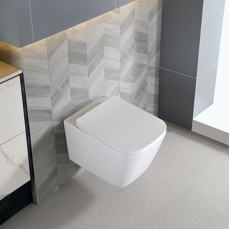 MISKA WC WISZĄCA RIMLESS RAIN-WH-RIM-03 BIAŁA DESKA WOLNOOPADAJĄCA DUROPLAST RAIN-WH-RIM-03