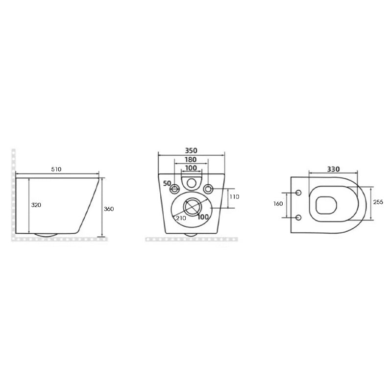 MISKA WC WISZĄCA RIMLESS RAIN-WH-RIM-03 BIAŁA DESKA WOLNOOPADAJĄCA DUROPLAST RAIN-WH-RIM-03
