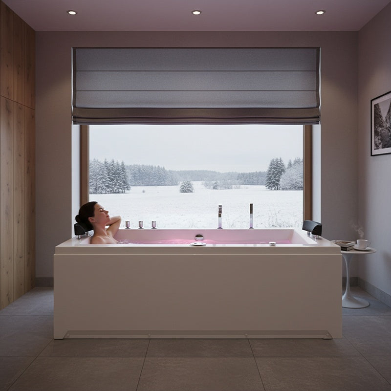WANNA Z HYDROMASAŻEM Z PODGRZEWACZEM RAMONA 640H BIAŁA 180x90 CM