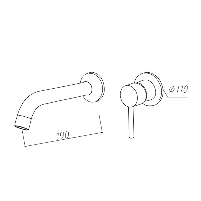 BATERIA UMYWALKOWA PODTYNKOWA ŚCIENNA F06K CZARNA F06K-BL
