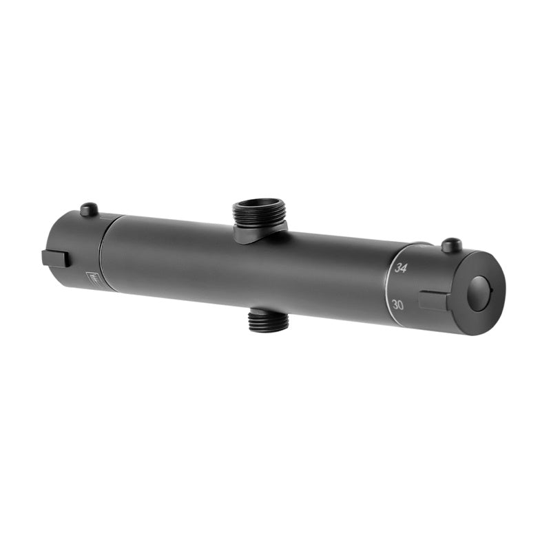 BATERIA PRYSZNICOWA Z TERMOSTATEM ŁAZIENKOWA ŚCIENNA T204B CZARNA T204B-BL