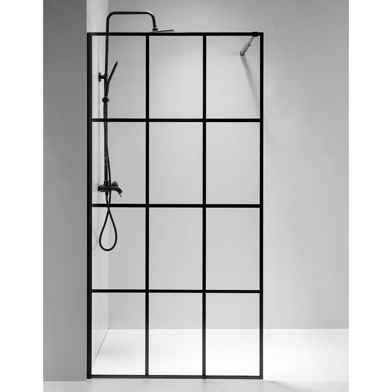 ŚCIANKA PRYSZNICOWA SH04F CZARNA 120 CM 8 MM SH04F-BL-120