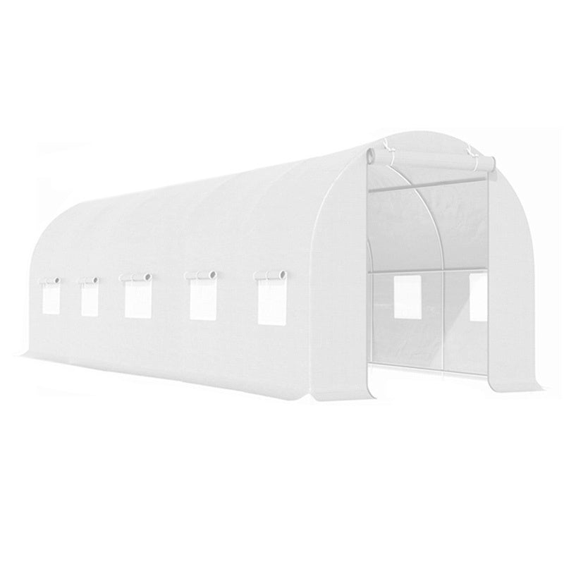 TUNEL OGRODOWY FOLIOWY SZKLARNIA 18m2 TF07W 6x3m BIAŁY SOLIDNY PODWÓJNE DRZWI TF07W-6X3-WHITE-2D