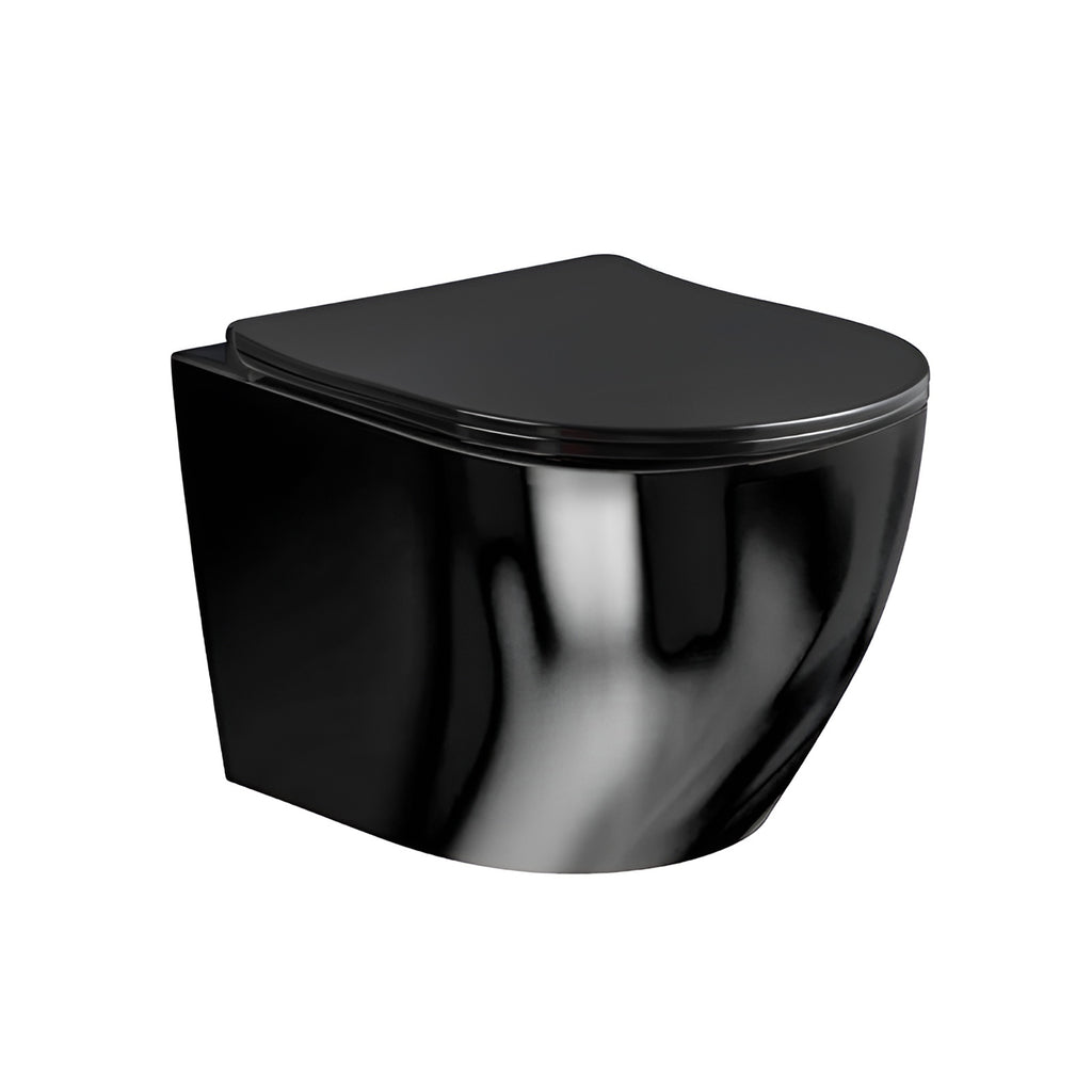 MISKA WC WISZĄCA RIMLESS MIZU-BL-RIM-03 CZARNA DESKA WOLNOOPADAJĄCA DUROPLAST MIZU-BL-RIM-03