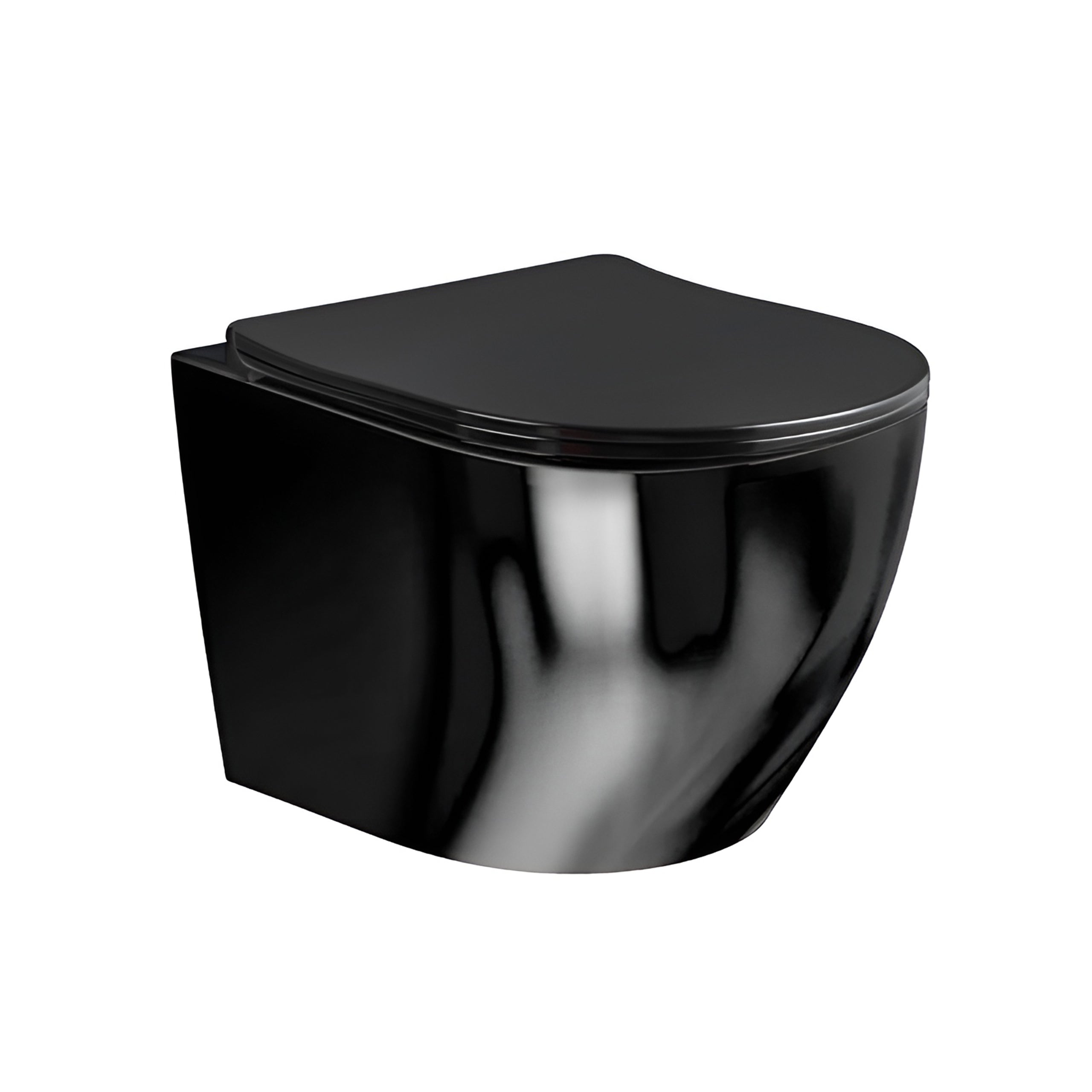 MISKA WC WISZĄCA RIMLESS MIZU-BL-RIM-03 CZARNA DESKA WOLNOOPADAJĄCA DUROPLAST MIZU-BL-RIM-03