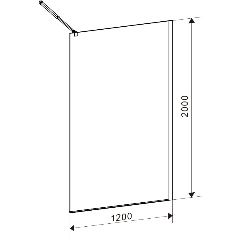 ŚCIANKA PRYSZNICOWA SH04F CZARNA 120 CM 8 MM SH04F-BL-120