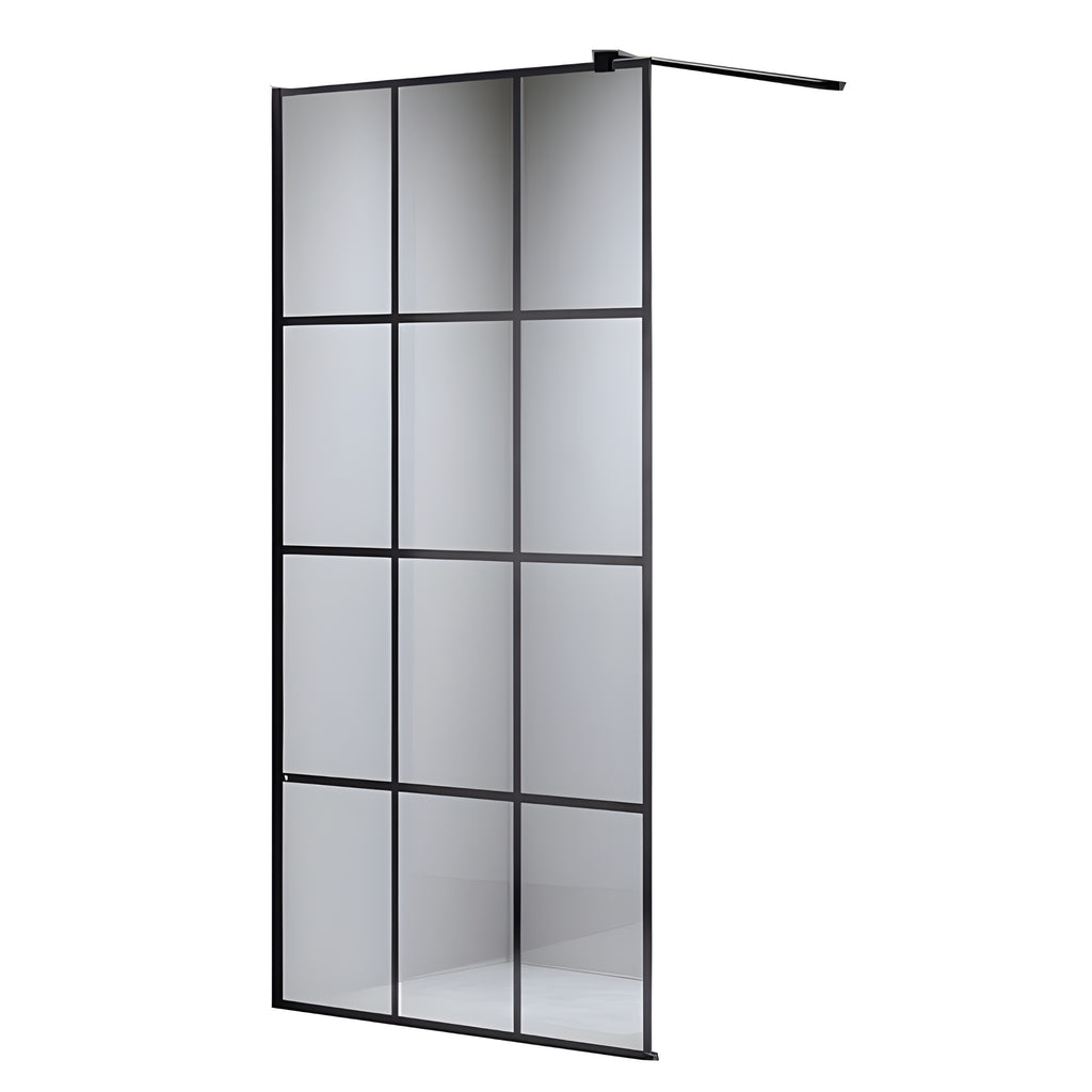 ŚCIANKA PRYSZNICOWA SH04B CZARNA 80 CM 8 MM SH04B-BL-80
